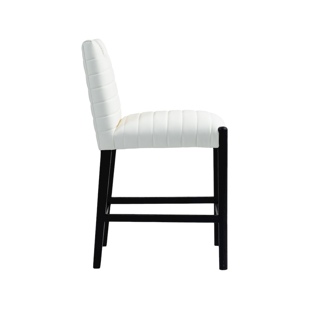 Aimee Cream Vegan Leather Counter Stool. Picture 4