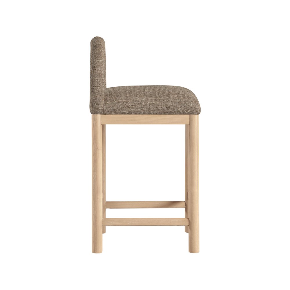 Conrad Brown Linen Textured Fabric Counter Stool. Picture 4