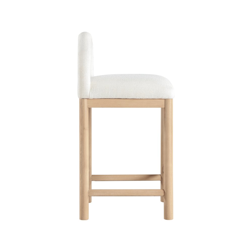 Conrad Cream Linen Textured Fabric Counter Stool. Picture 4