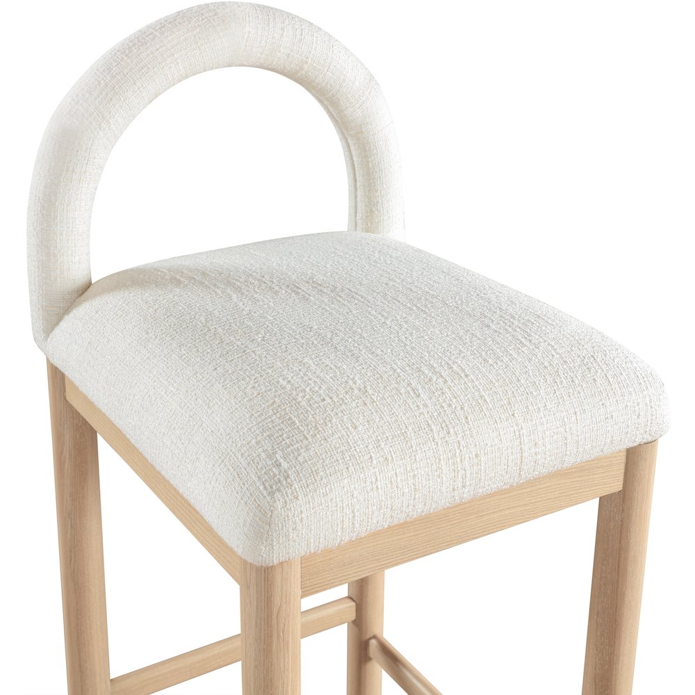 Conrad Cream Linen Textured Fabric Counter Stool. Picture 6