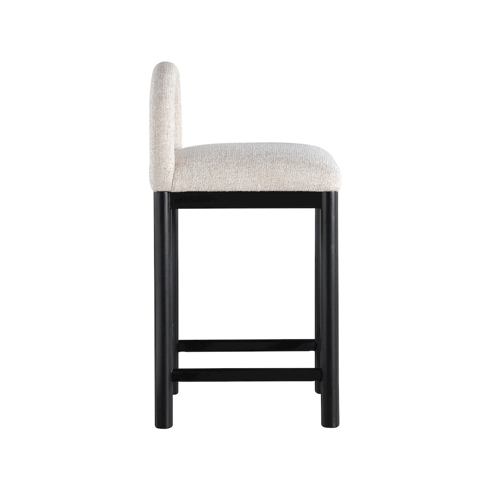 Conrad Beige Linen Textured Fabric Counter Stool. Picture 4