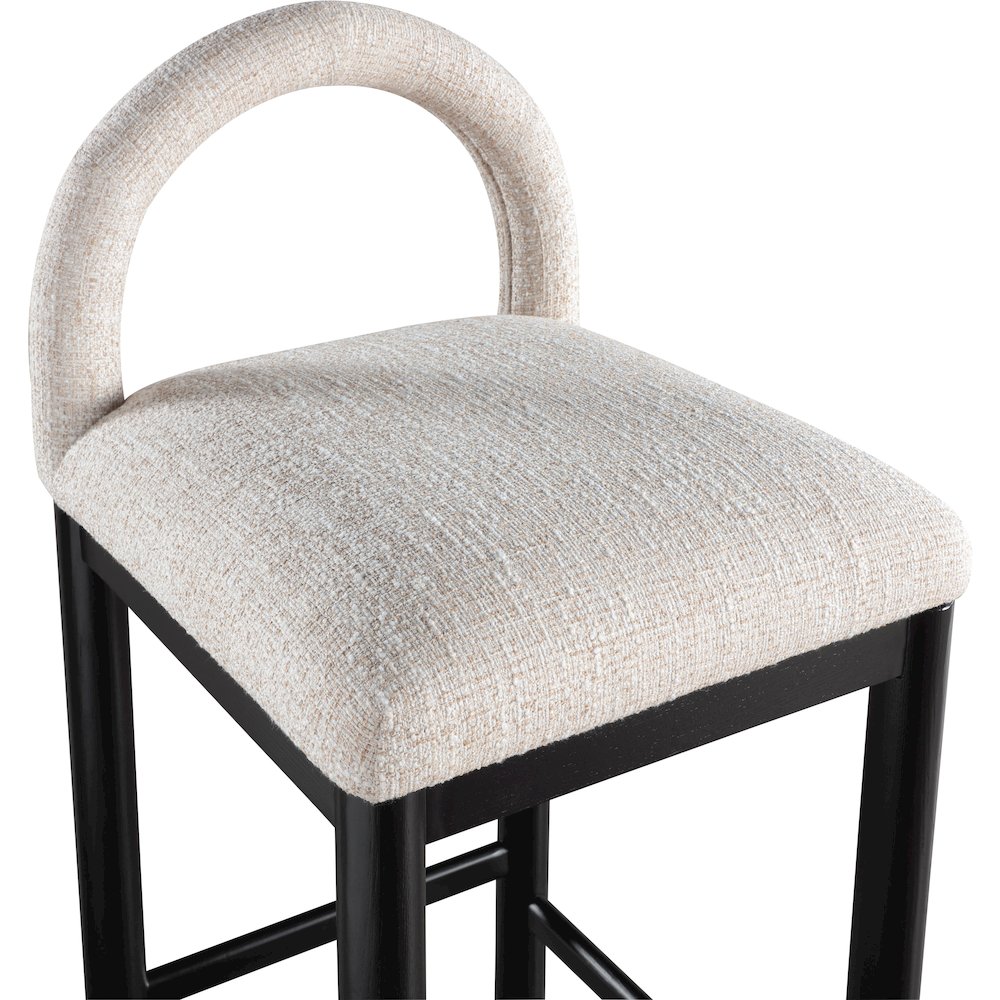 Conrad Beige Linen Textured Fabric Counter Stool. Picture 6