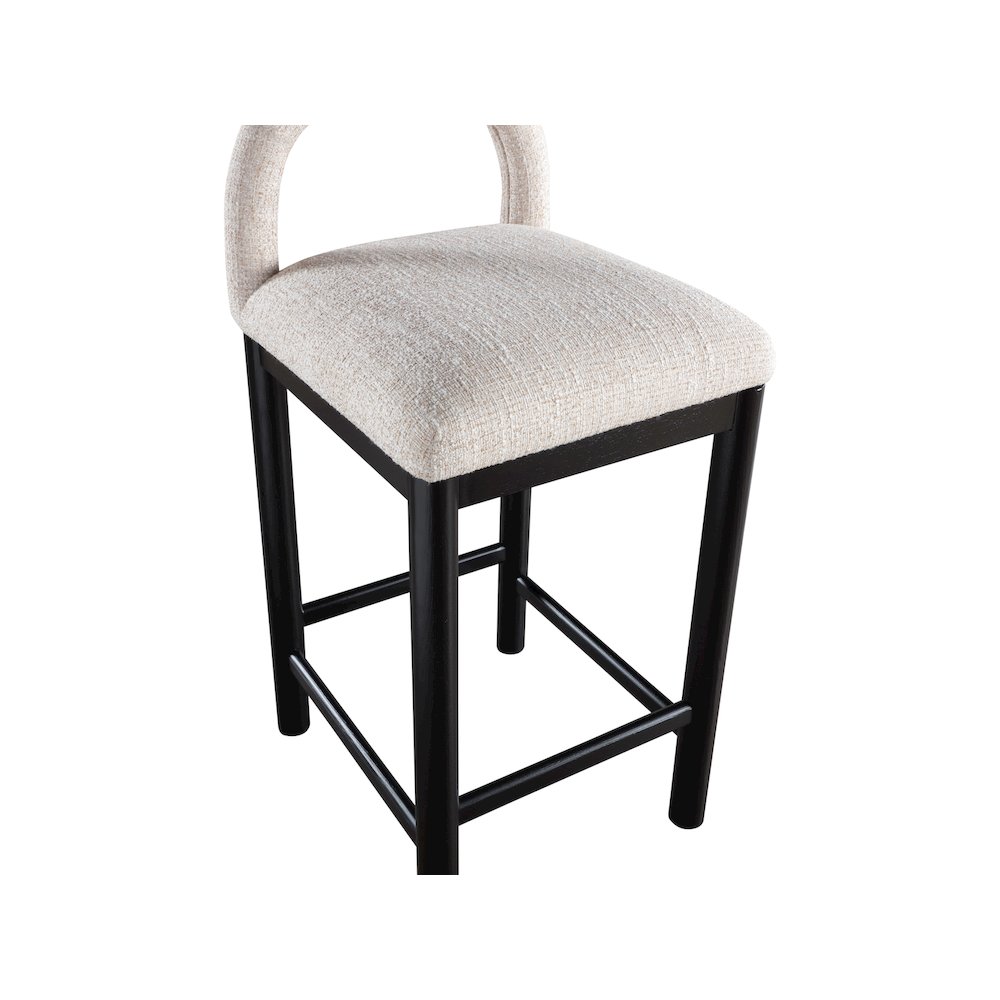 Conrad Beige Linen Textured Fabric Counter Stool. Picture 7