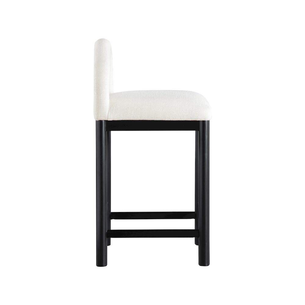 Conrad Cream Linen Textured Fabric Counter Stool. Picture 4
