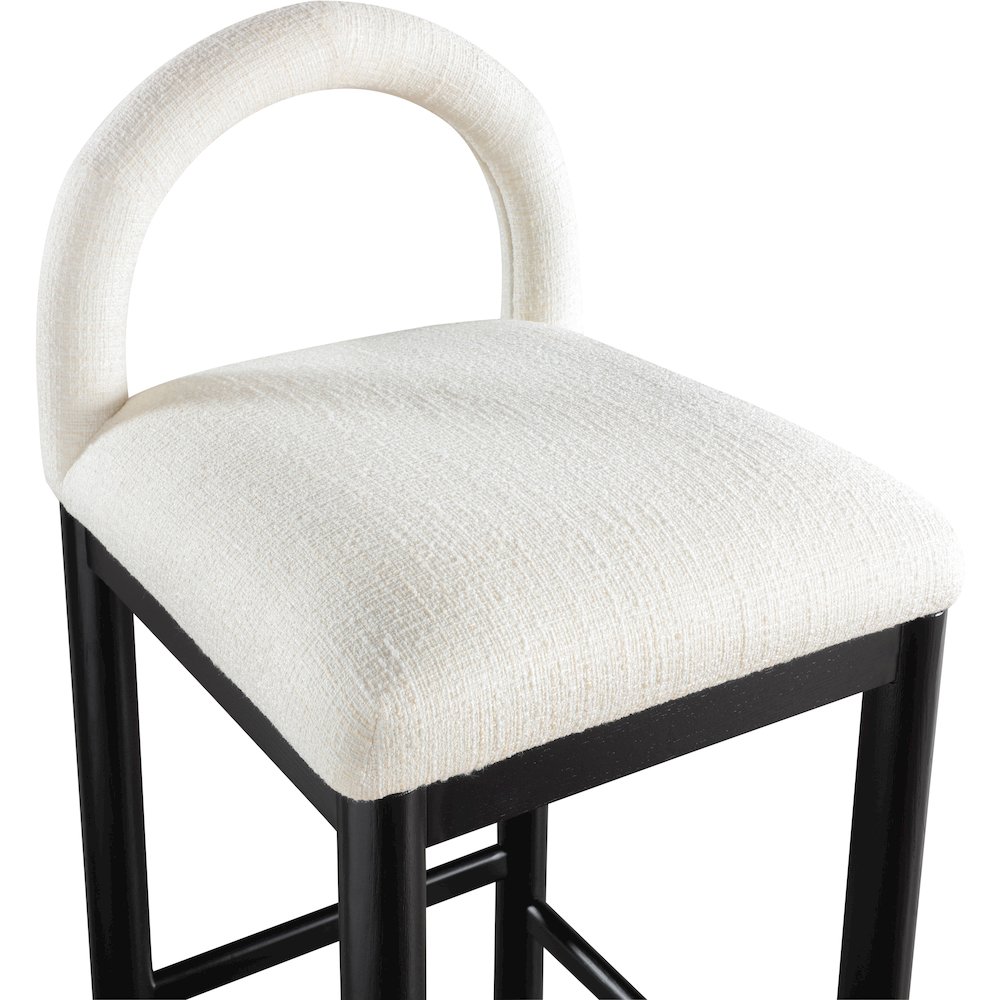 Conrad Cream Linen Textured Fabric Counter Stool. Picture 6