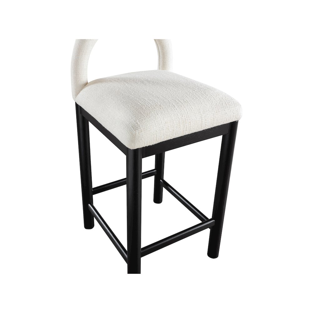 Conrad Cream Linen Textured Fabric Counter Stool. Picture 7