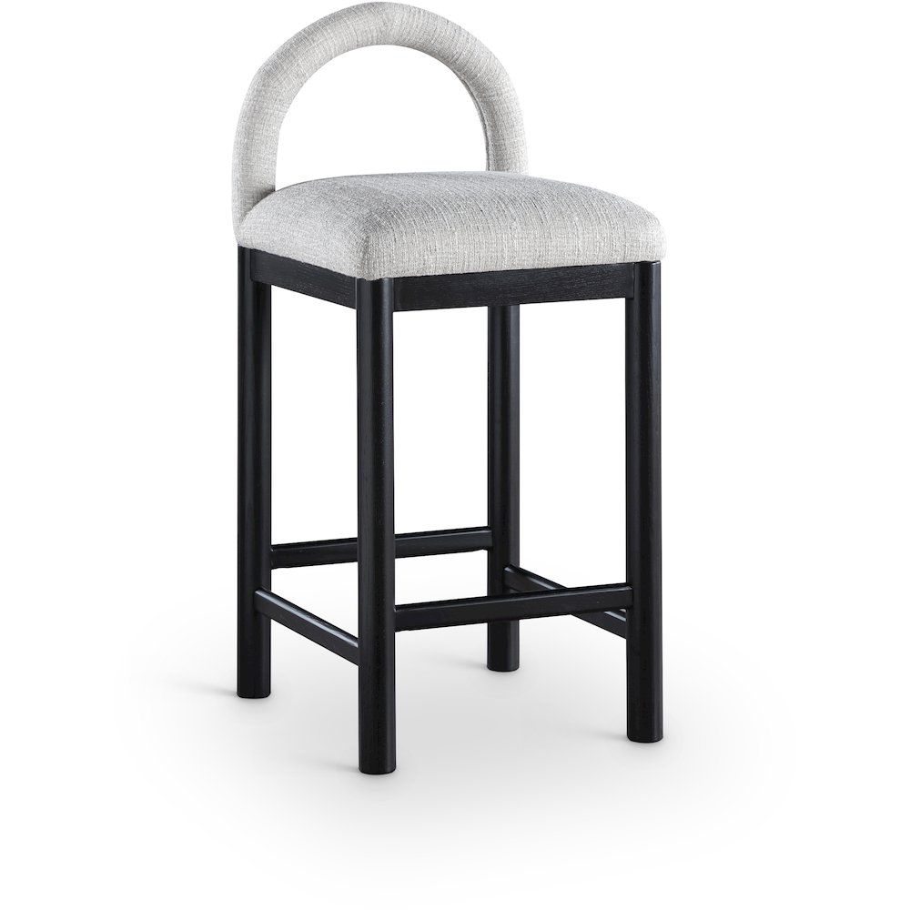 Conrad Grey Linen Textured Fabric Counter Stool. Picture 1