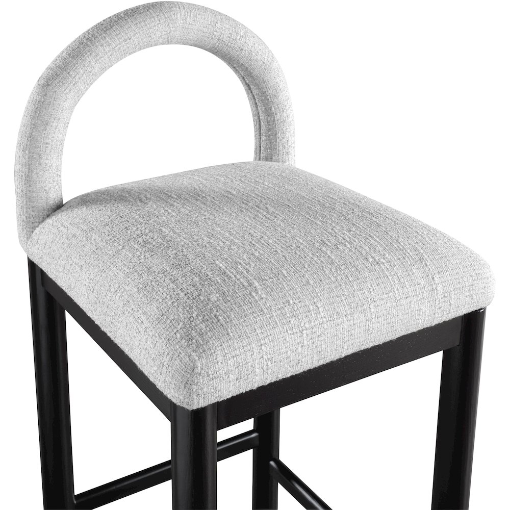 Conrad Grey Linen Textured Fabric Counter Stool. Picture 6