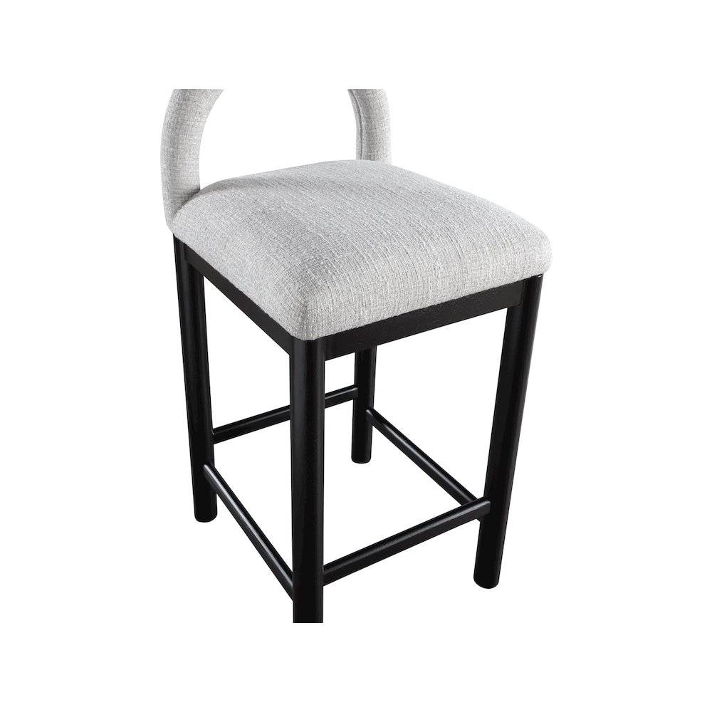 Conrad Grey Linen Textured Fabric Counter Stool. Picture 7
