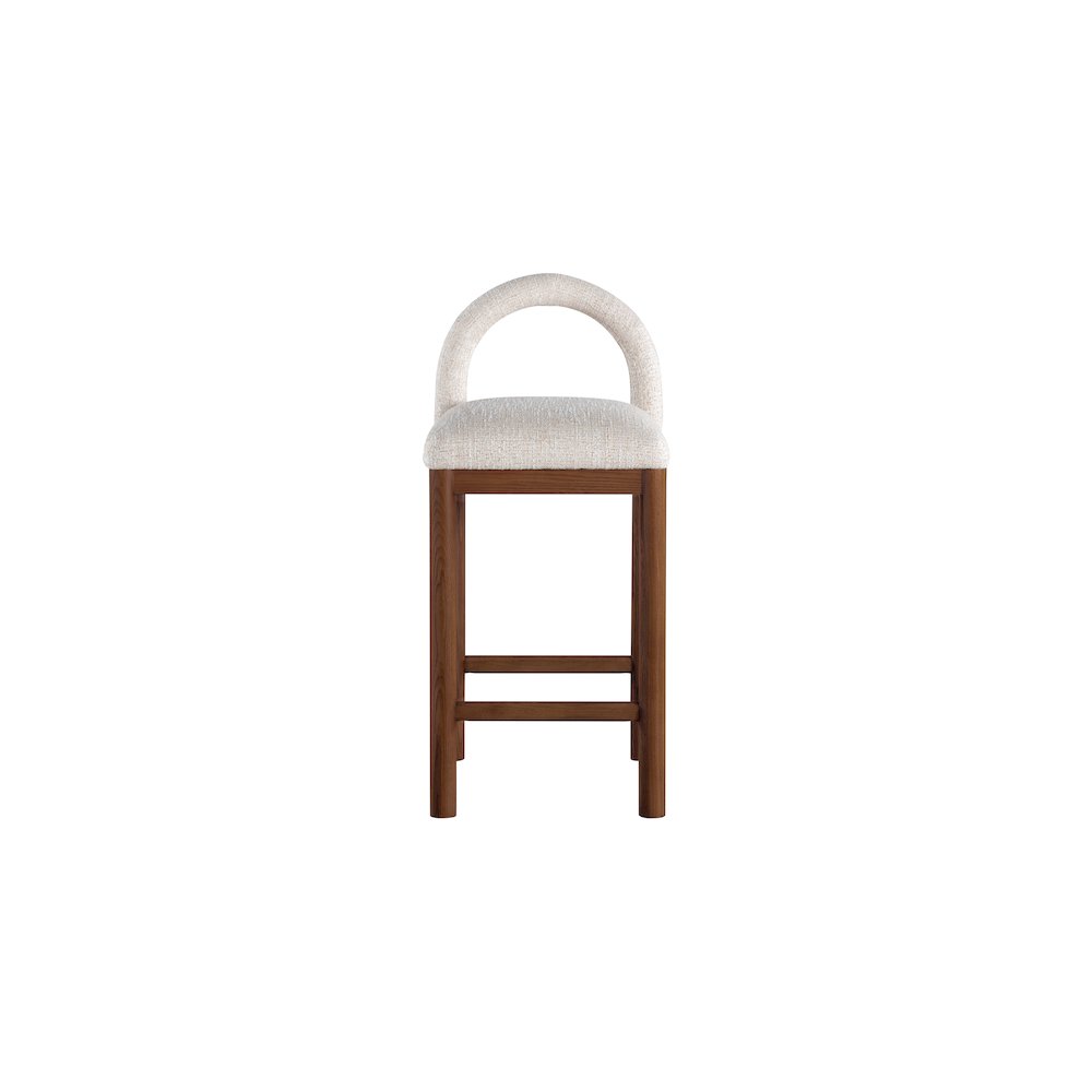 Conrad Beige Linen Textured Fabric Counter Stool. Picture 3