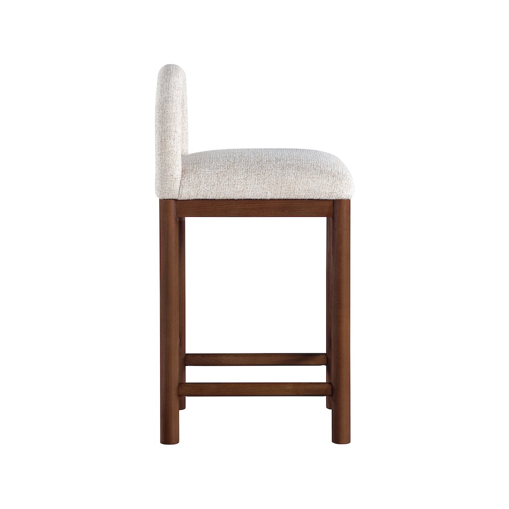 Conrad Beige Linen Textured Fabric Counter Stool. Picture 4