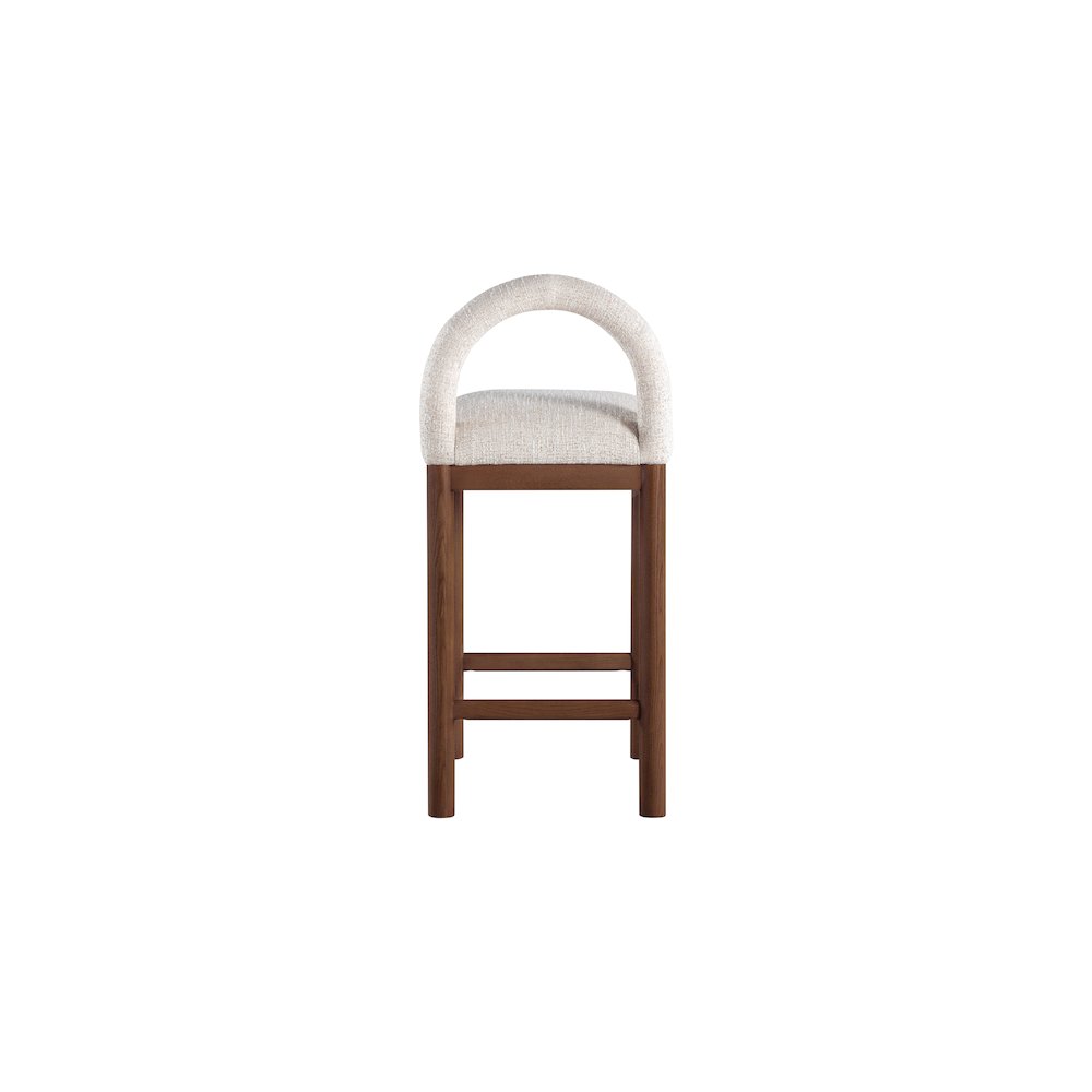 Conrad Beige Linen Textured Fabric Counter Stool. Picture 5