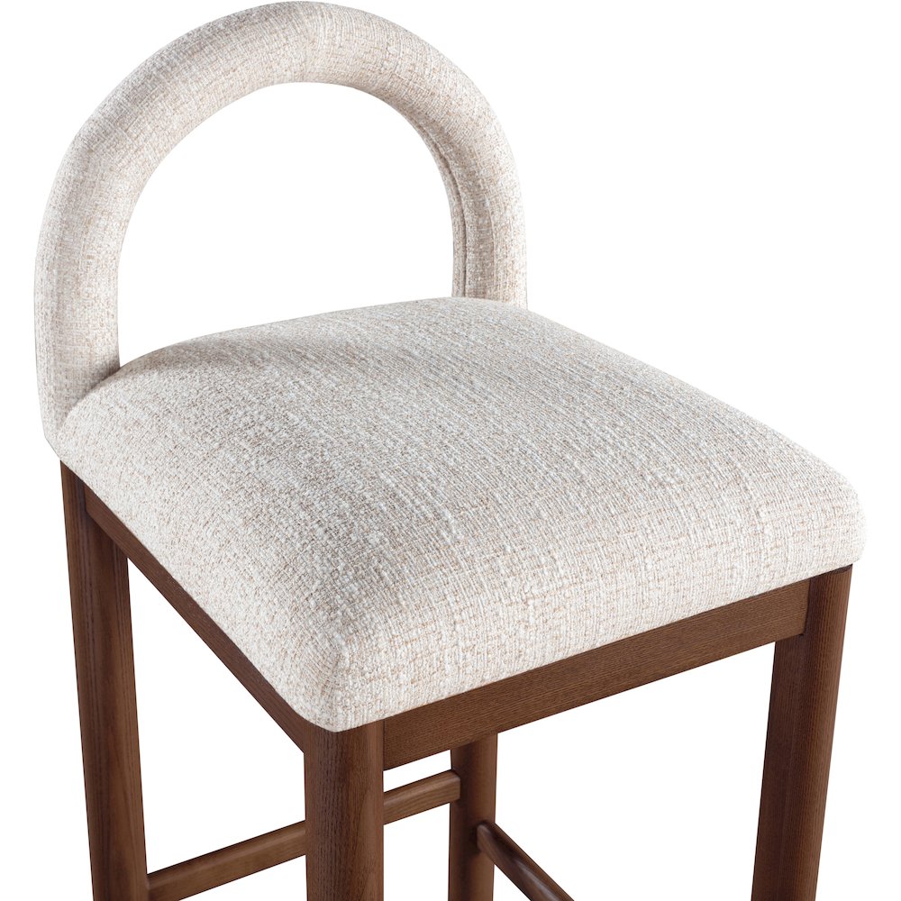 Conrad Beige Linen Textured Fabric Counter Stool. Picture 6