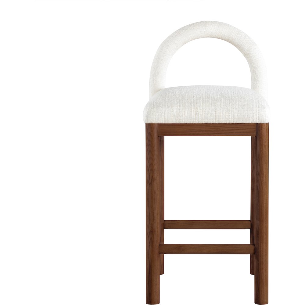 Conrad Cream Linen Textured Fabric Counter Stool. Picture 3