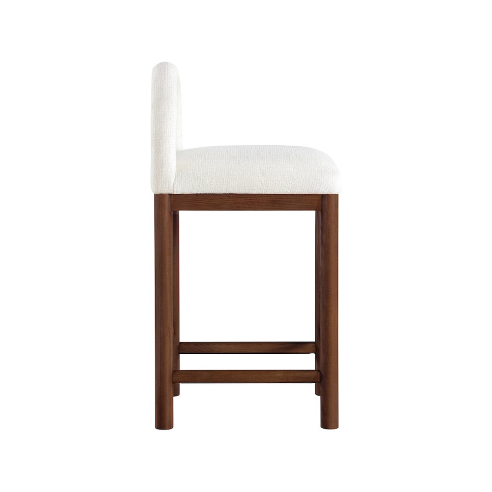 Conrad Cream Linen Textured Fabric Counter Stool. Picture 4