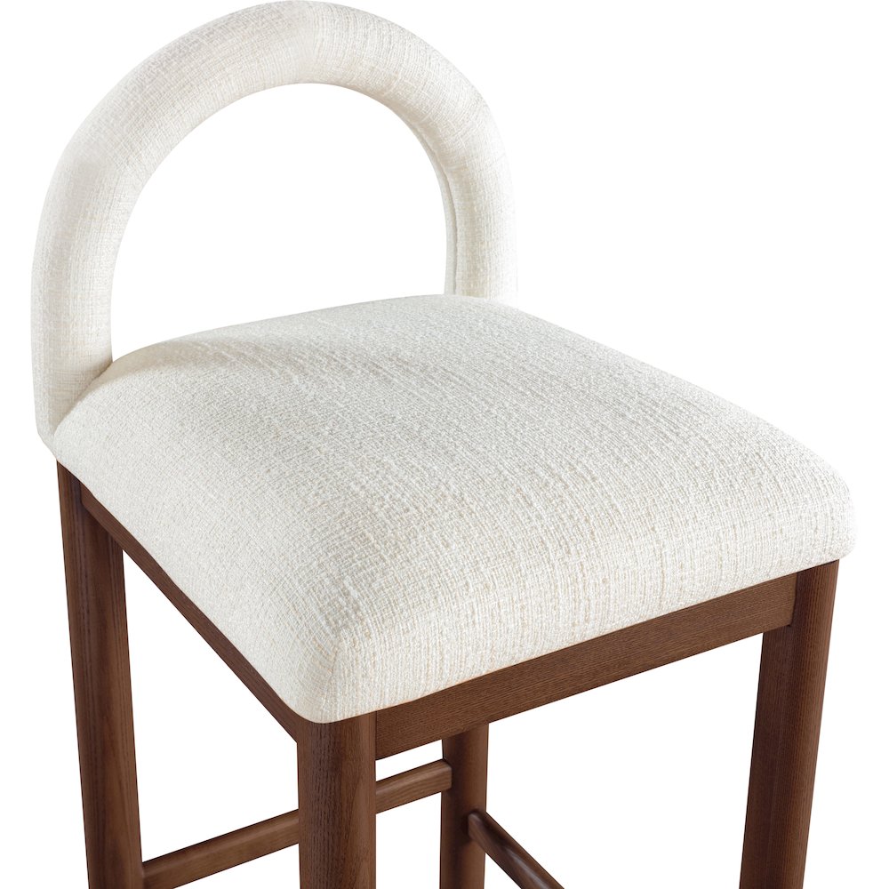 Conrad Cream Linen Textured Fabric Counter Stool. Picture 6