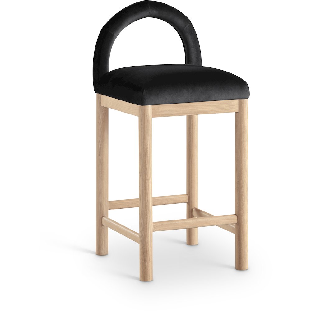 Conrad Black Velvet Counter Stool. Picture 1