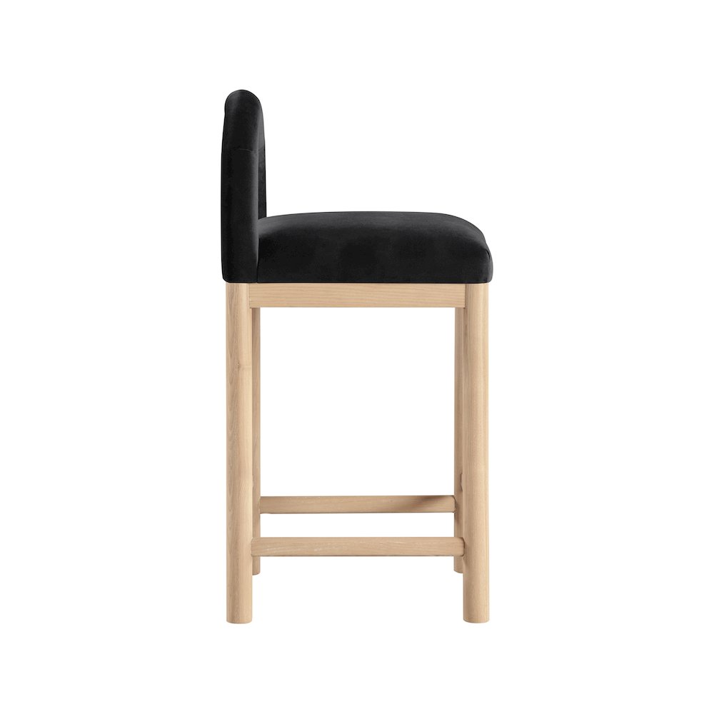 Conrad Black Velvet Counter Stool. Picture 4