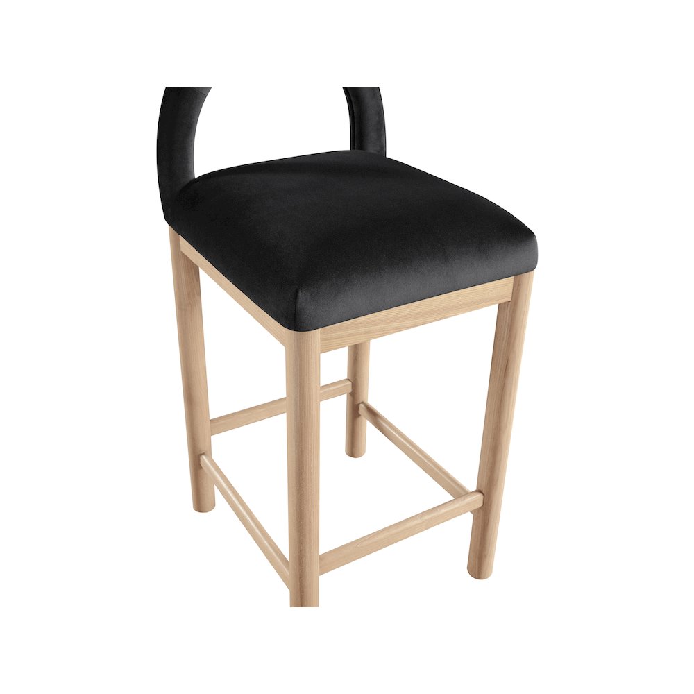 Conrad Black Velvet Counter Stool. Picture 7