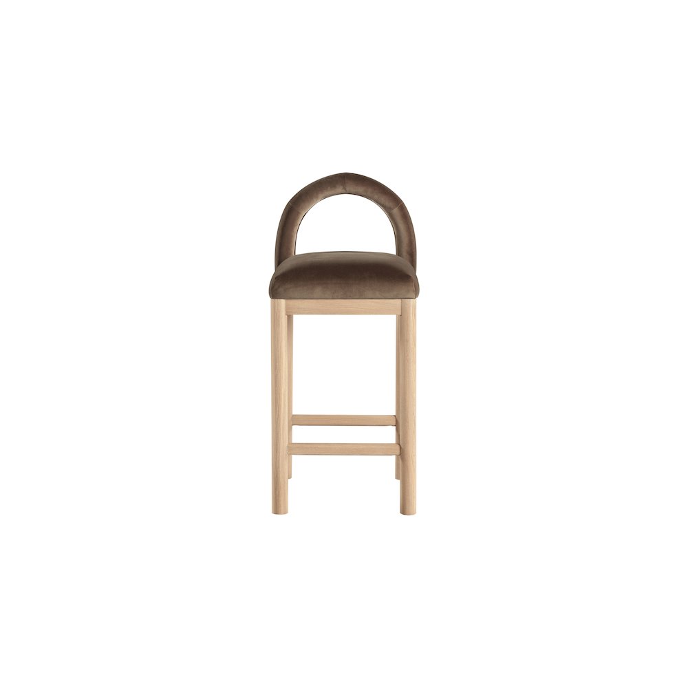 Conrad Brown Velvet Counter Stool. Picture 3