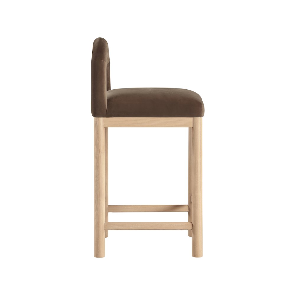 Conrad Brown Velvet Counter Stool. Picture 4