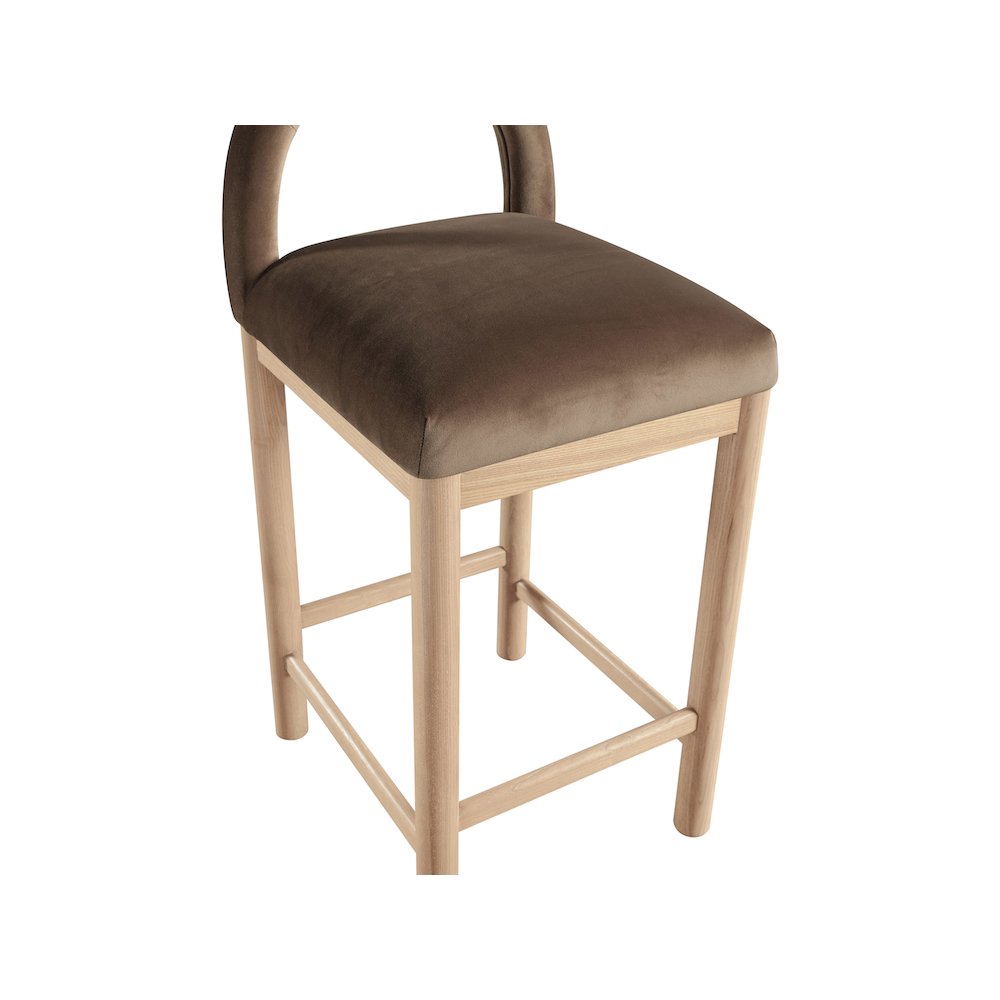 Conrad Brown Velvet Counter Stool. Picture 7