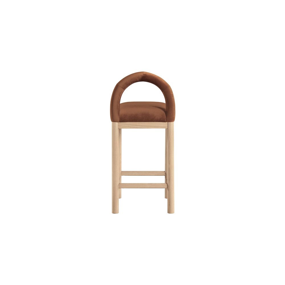 Conrad Cognac Velvet Counter Stool. Picture 5