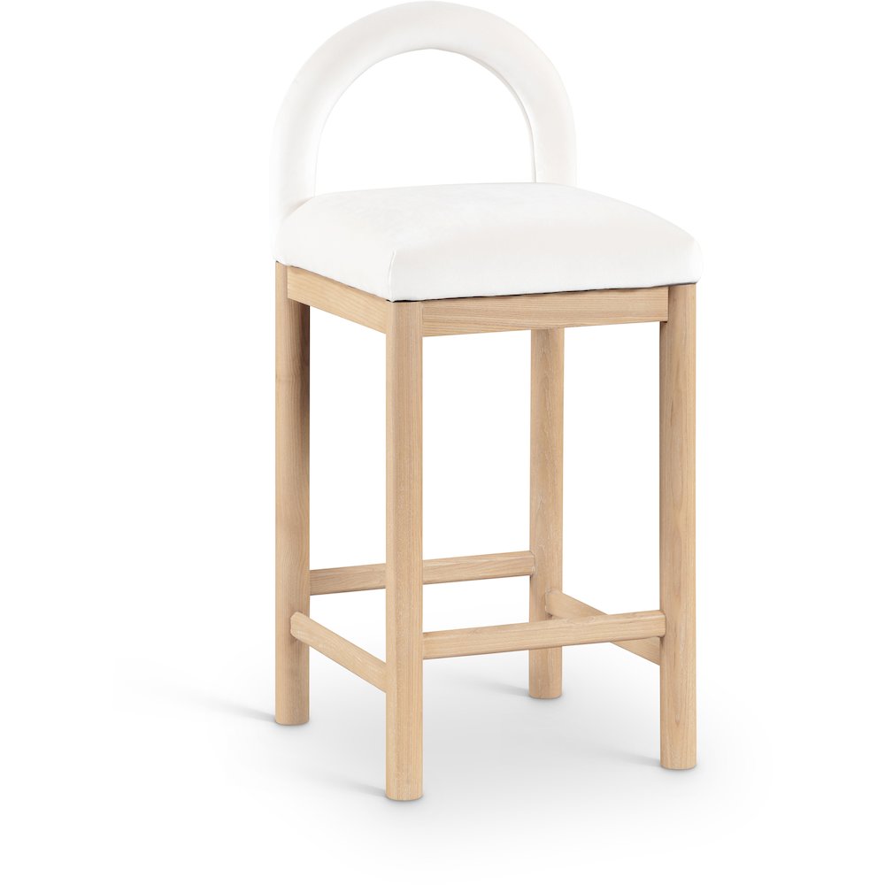 Conrad Cream Velvet Counter Stool. Picture 1