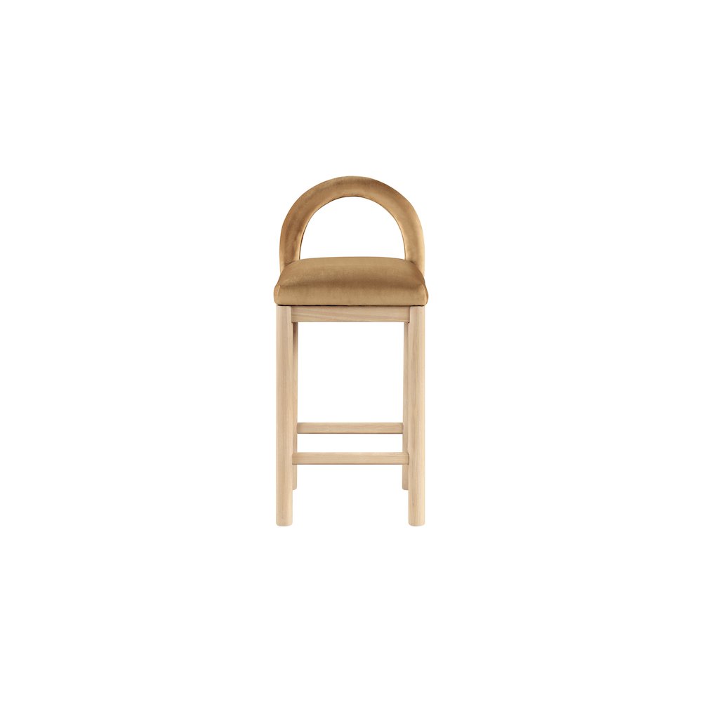 Conrad Saddle Velvet Counter Stool. Picture 3