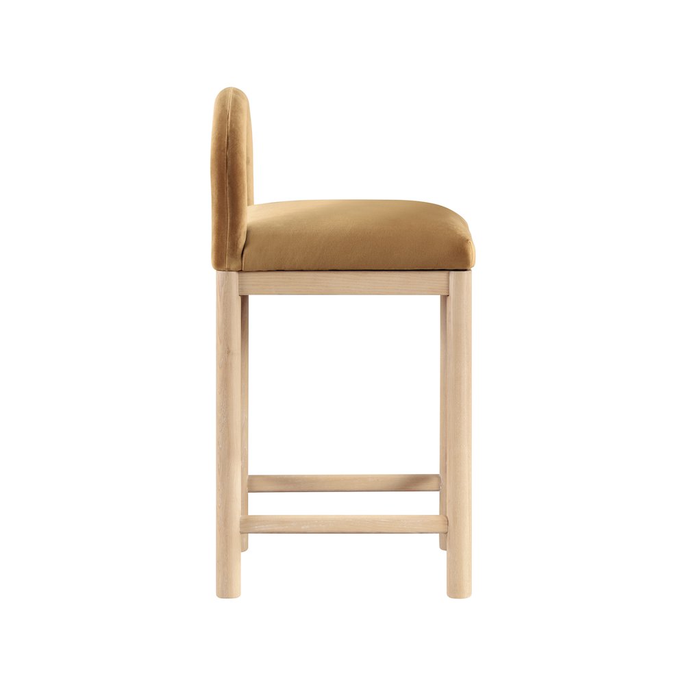 Conrad Saddle Velvet Counter Stool. Picture 4