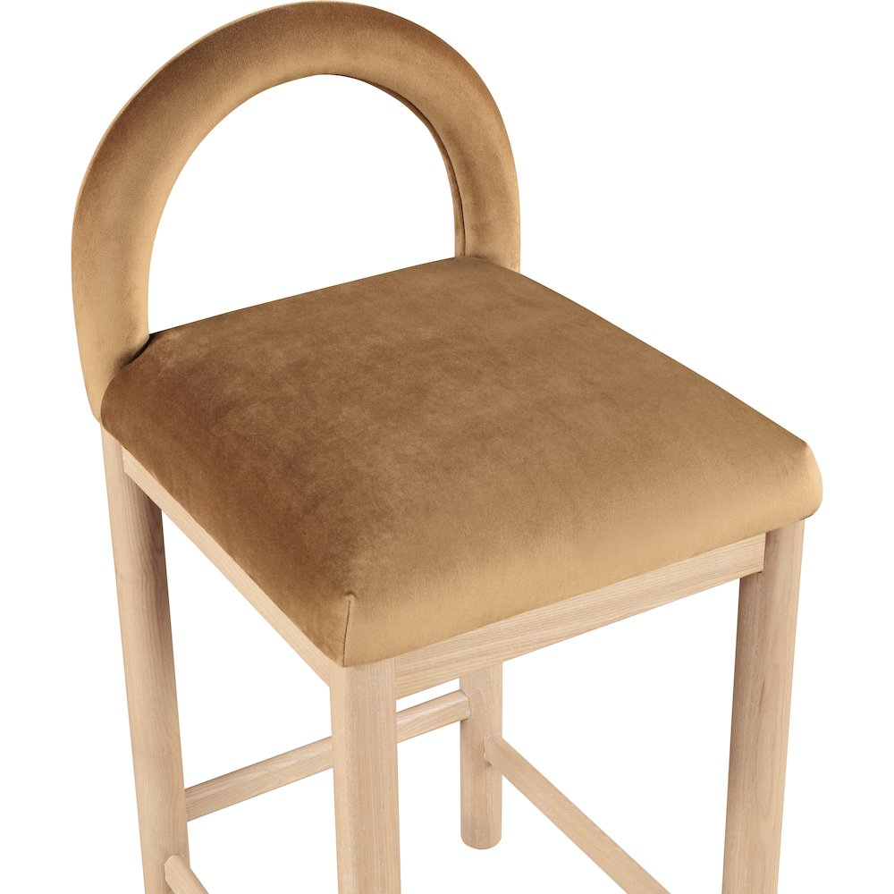 Conrad Saddle Velvet Counter Stool. Picture 6