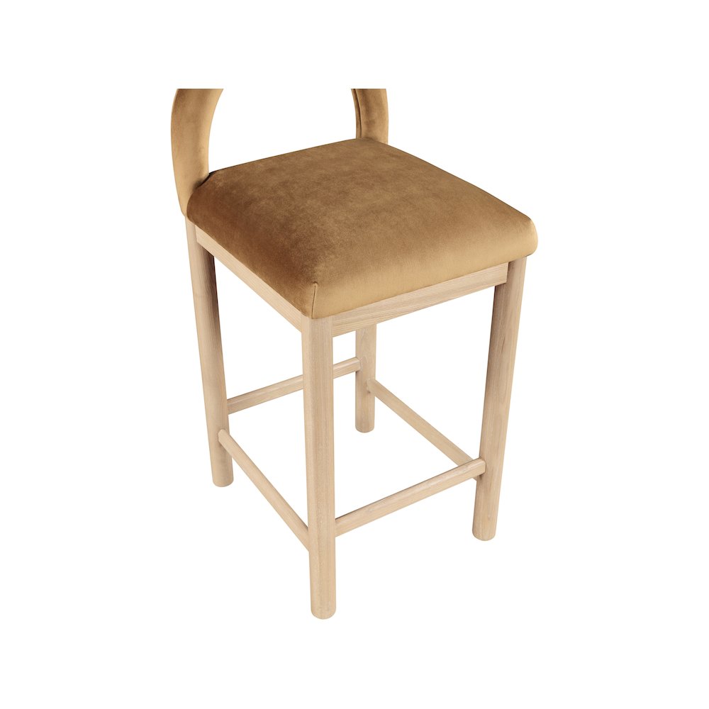 Conrad Saddle Velvet Counter Stool. Picture 7