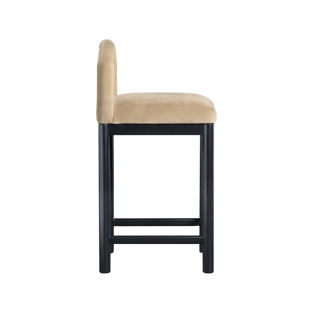 Conrad Beige Velvet Counter Stool. Picture 4