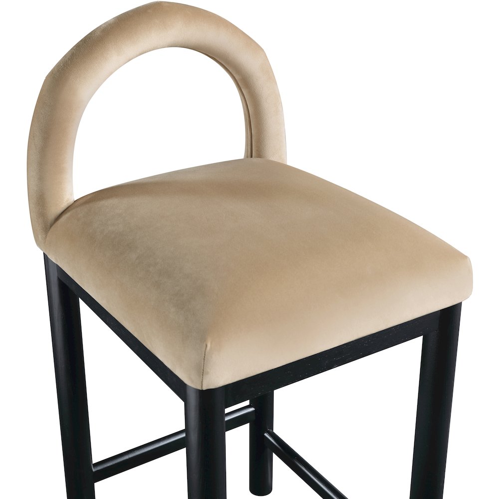 Conrad Beige Velvet Counter Stool. Picture 6