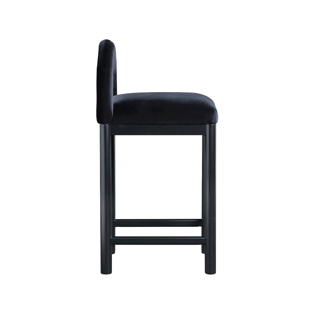 Conrad Black Velvet Counter Stool. Picture 4