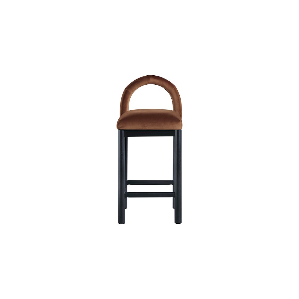 Conrad Cognac Velvet Counter Stool. Picture 3
