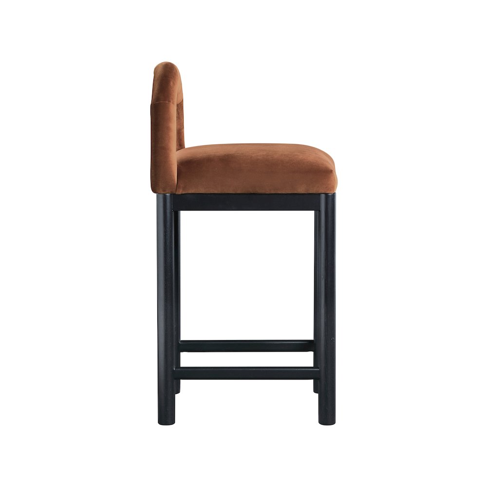 Conrad Cognac Velvet Counter Stool. Picture 4