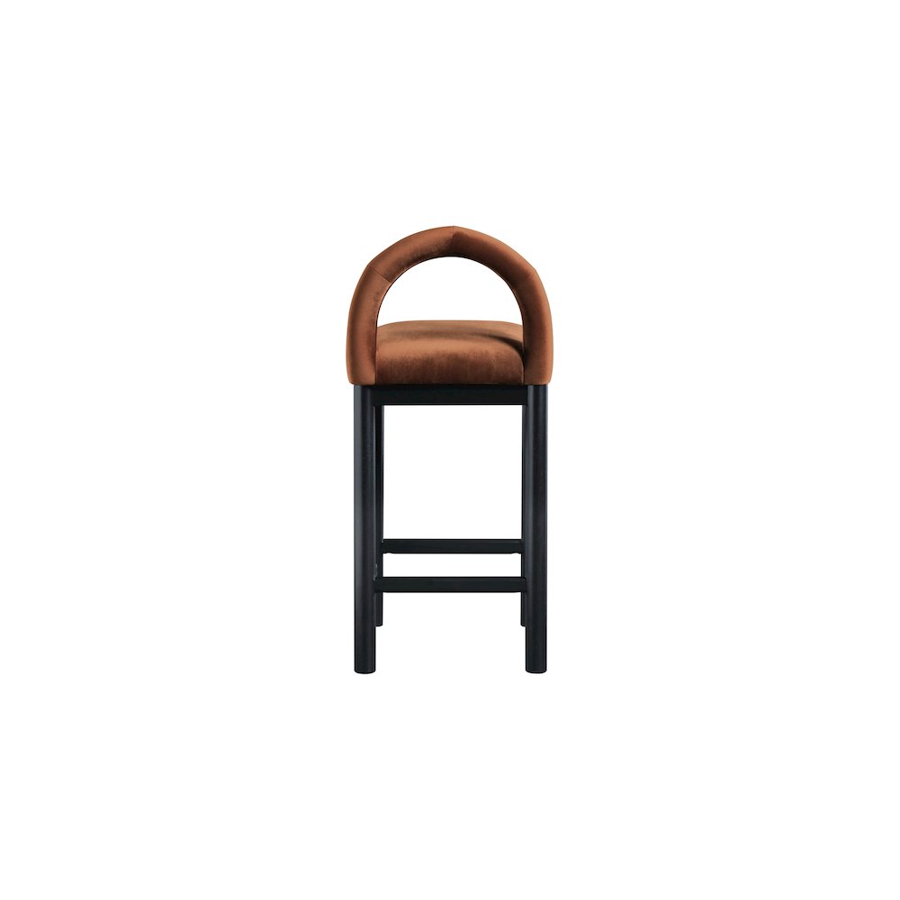 Conrad Cognac Velvet Counter Stool. Picture 5