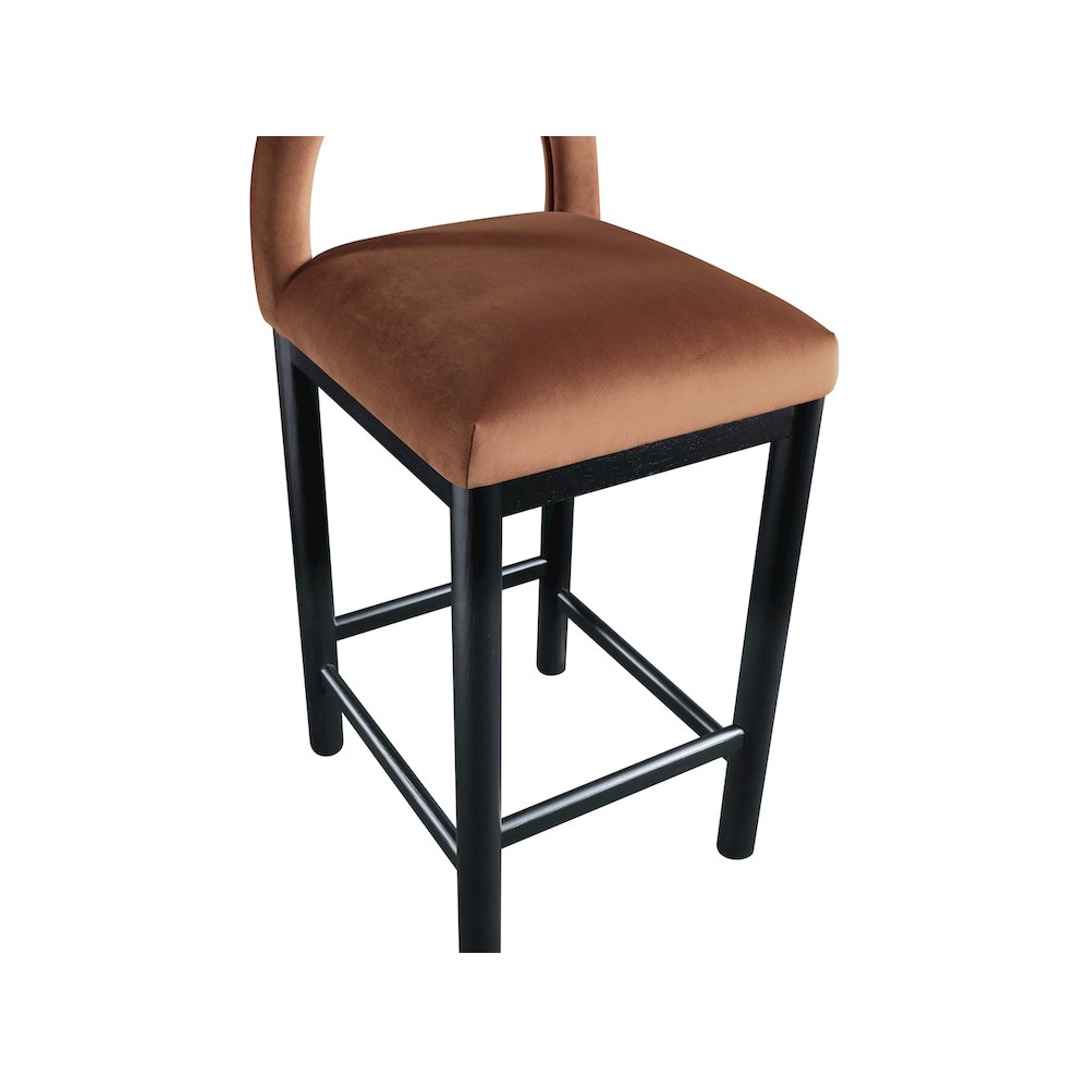 Conrad Cognac Velvet Counter Stool. Picture 7