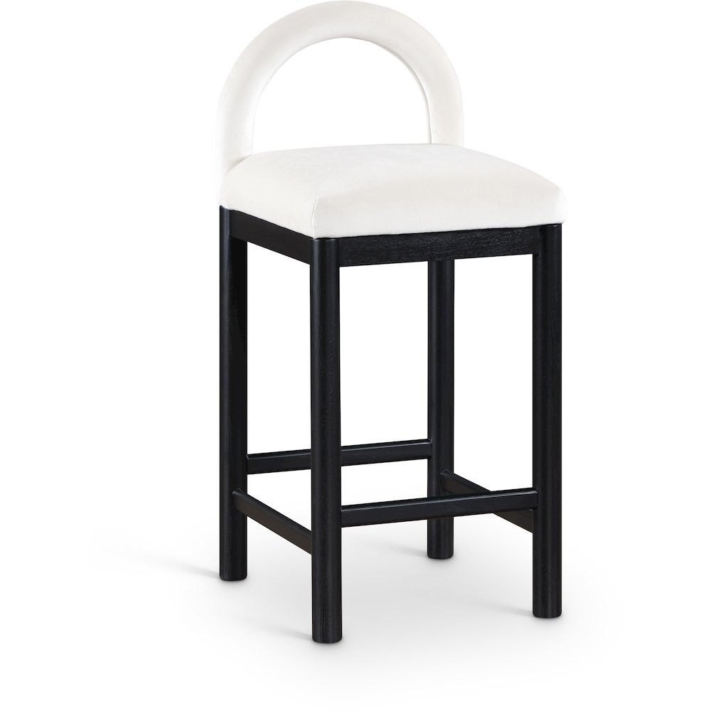 Conrad Cream Velvet Counter Stool. Picture 1