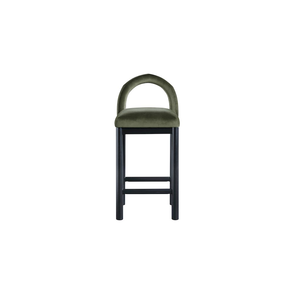 Conrad Green Velvet Counter Stool. Picture 3