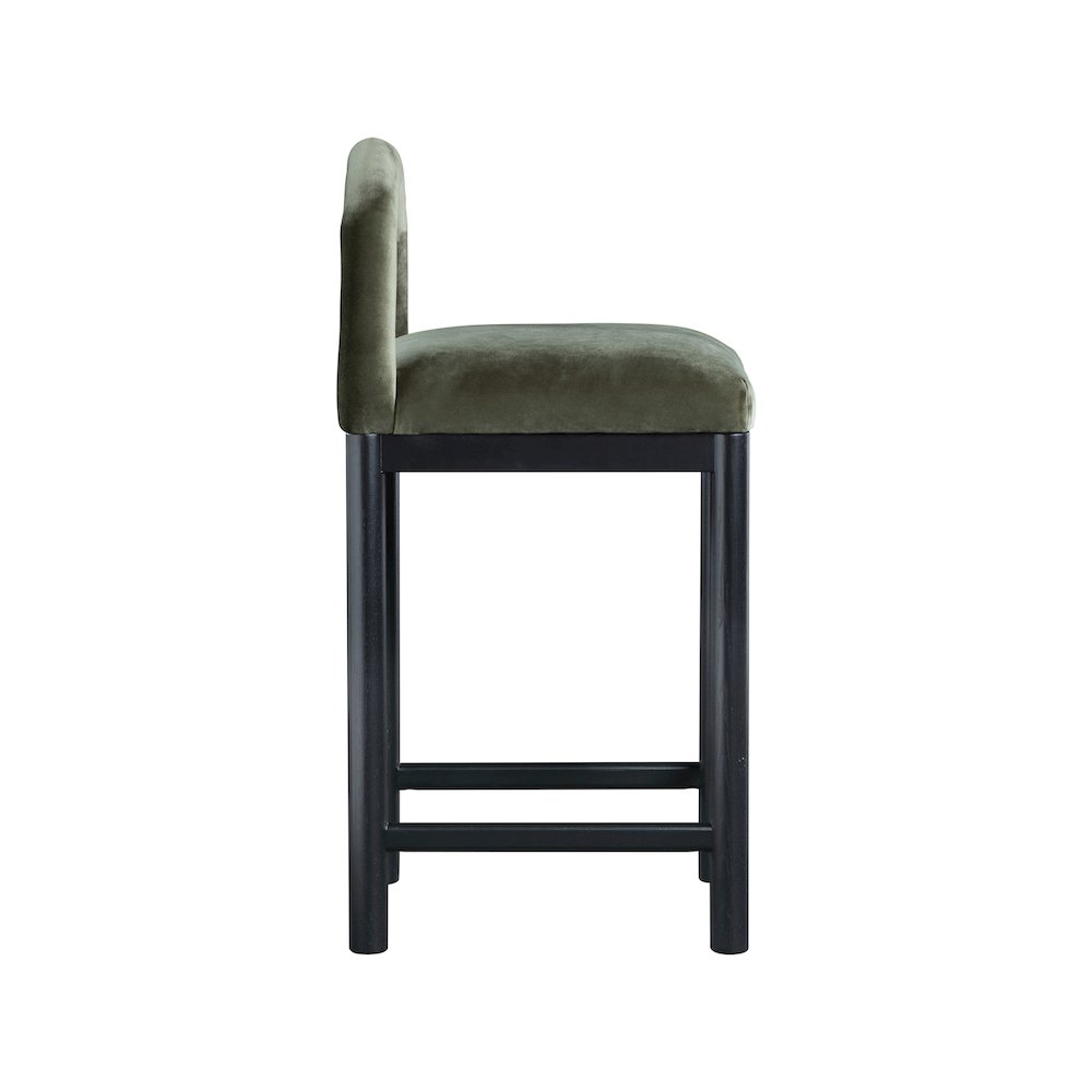 Conrad Green Velvet Counter Stool. Picture 4