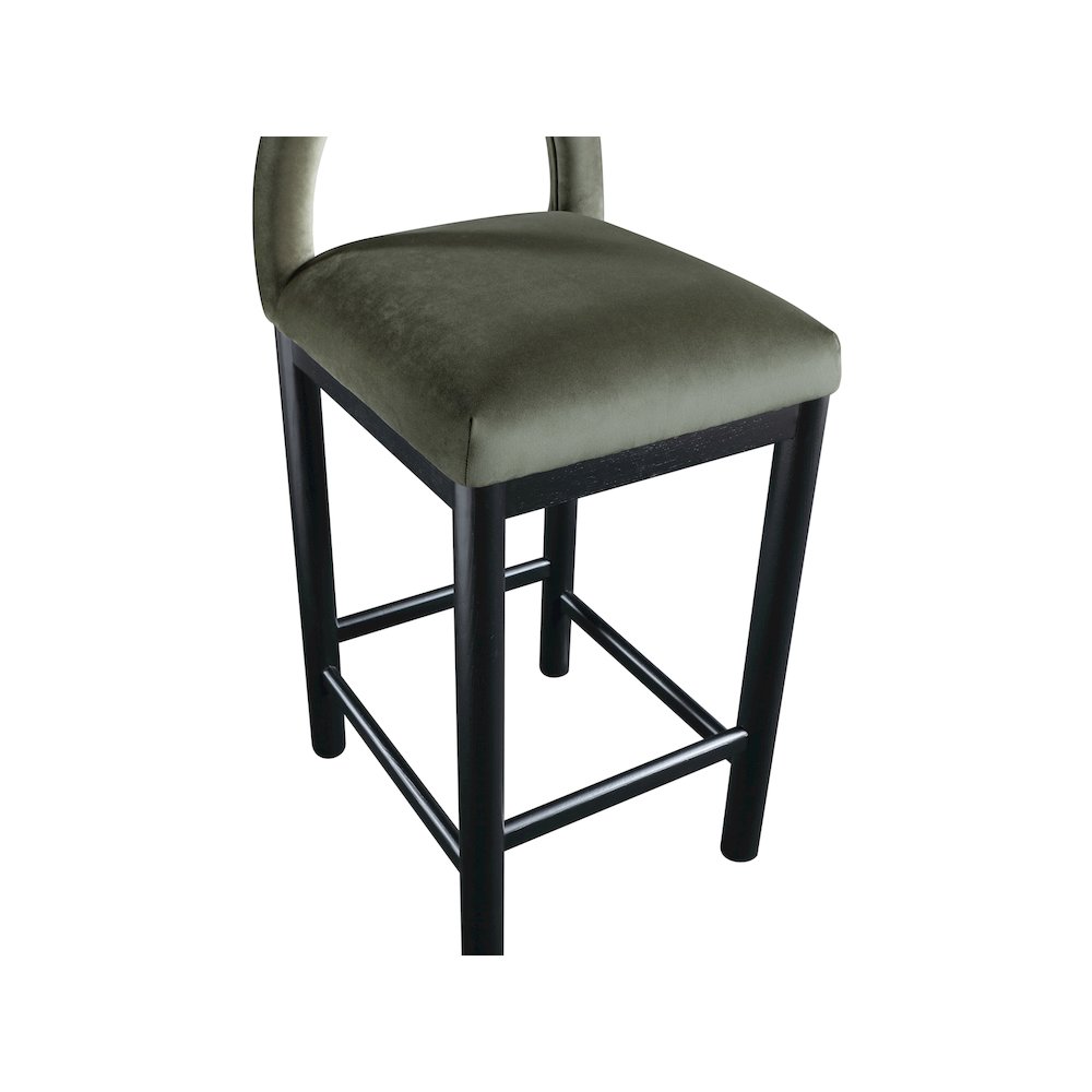 Conrad Green Velvet Counter Stool. Picture 7
