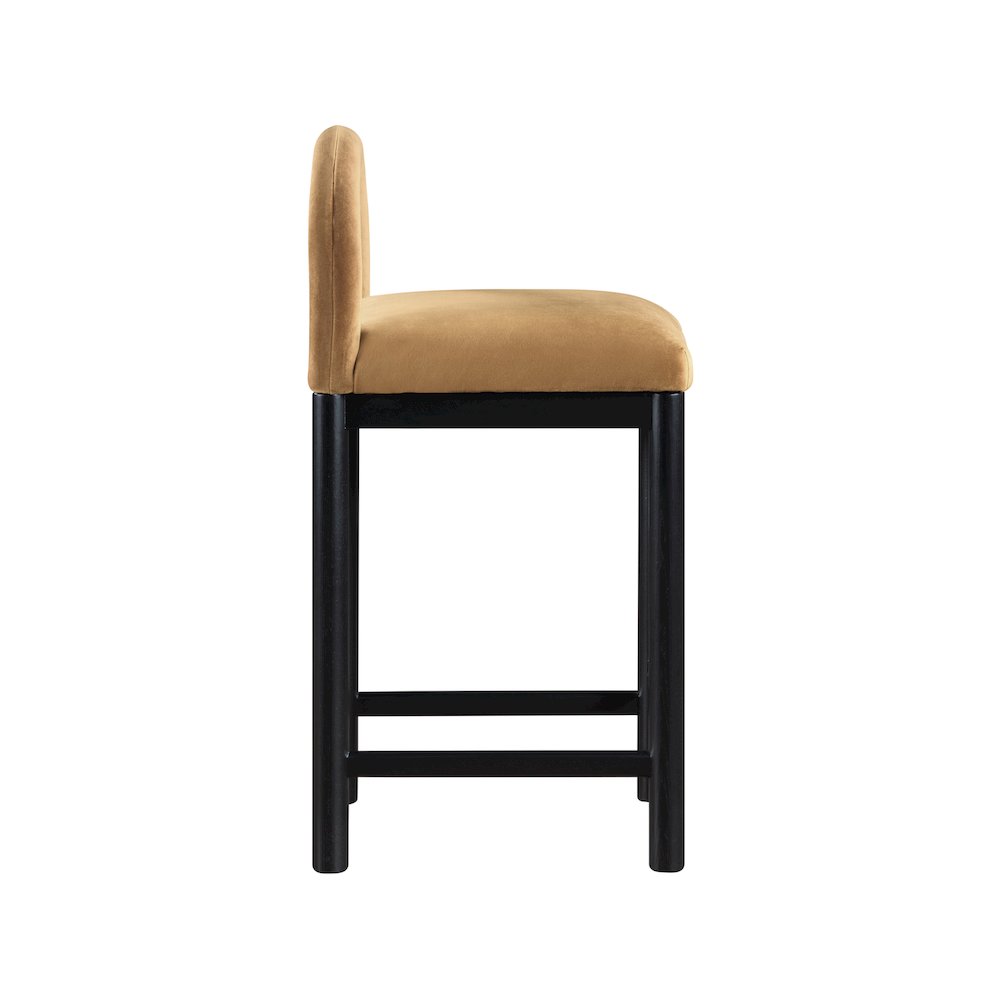 Conrad Saddle Velvet Counter Stool. Picture 4