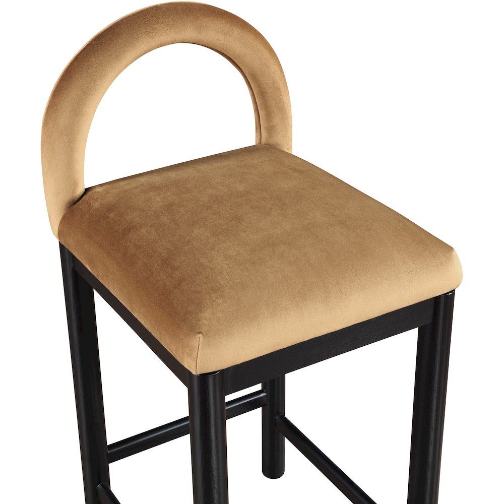Conrad Saddle Velvet Counter Stool. Picture 6