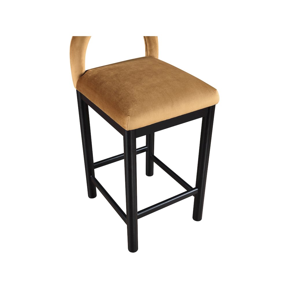 Conrad Saddle Velvet Counter Stool. Picture 7