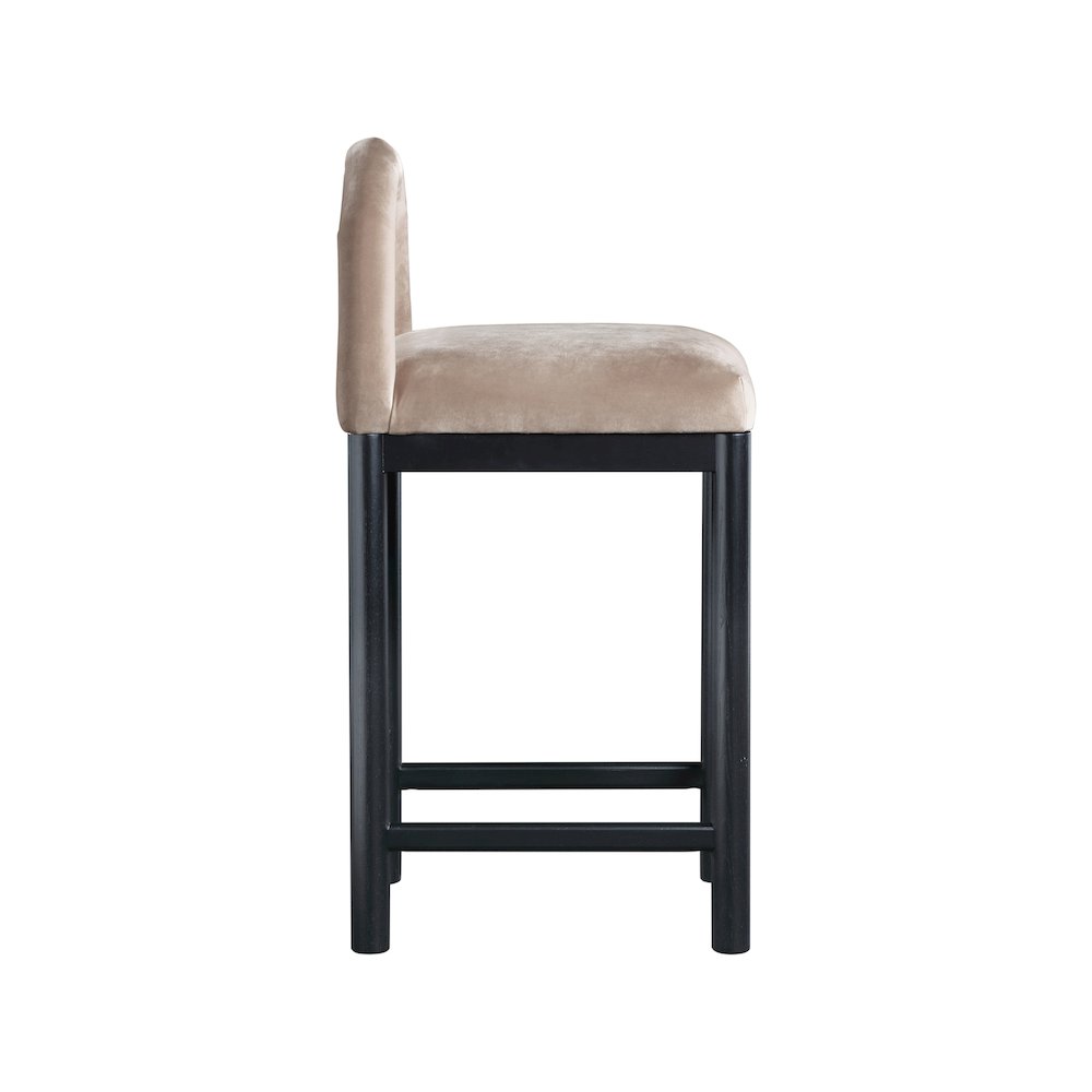 Conrad Taupe Velvet Counter Stool. Picture 4