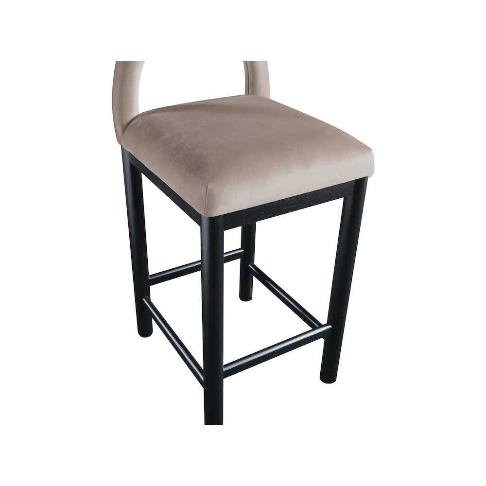 Conrad Taupe Velvet Counter Stool. Picture 7