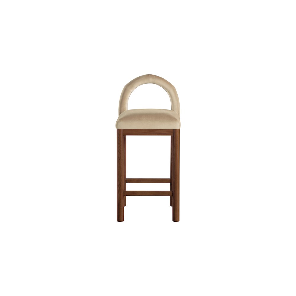 Conrad Beige Velvet Counter Stool. Picture 3