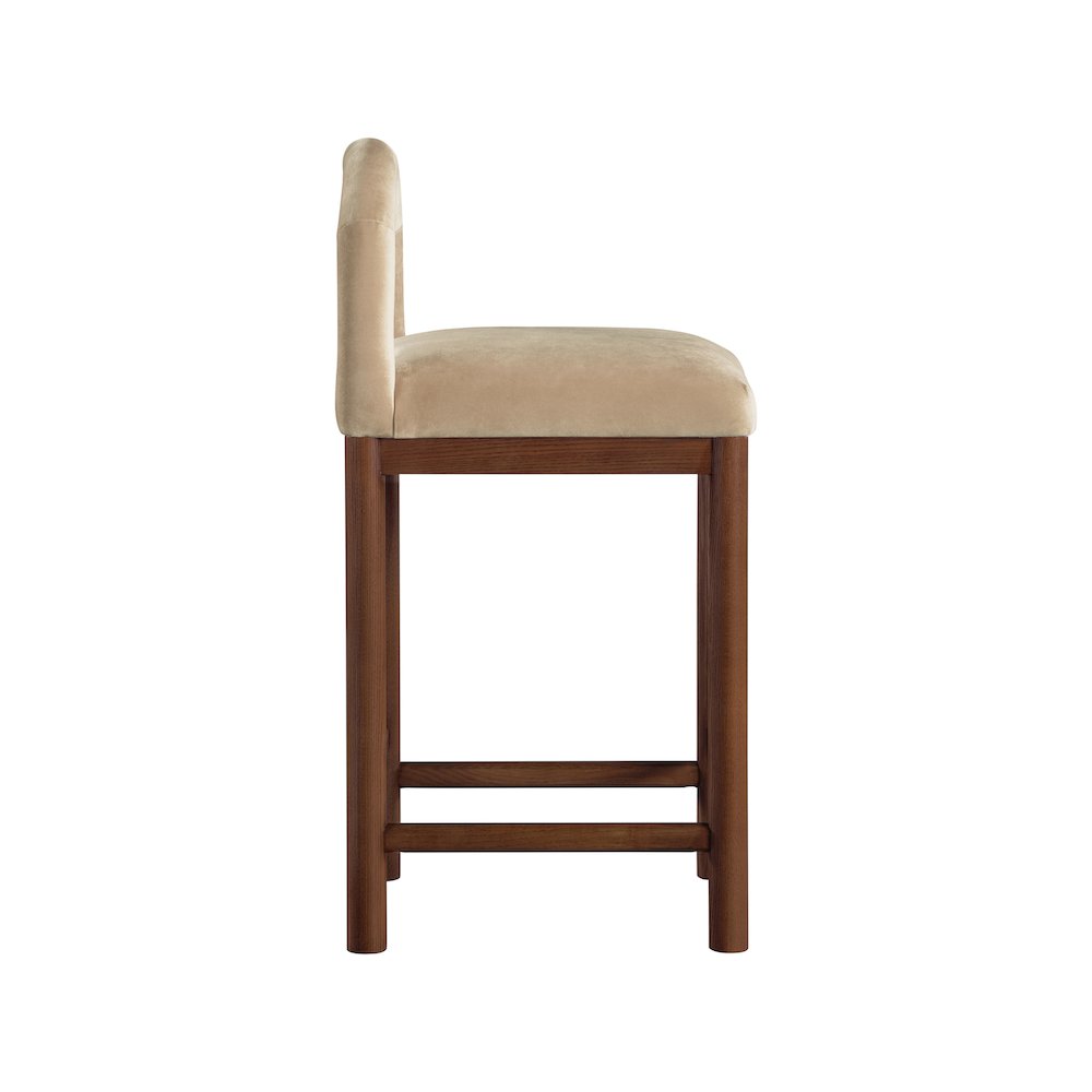 Conrad Beige Velvet Counter Stool. Picture 4